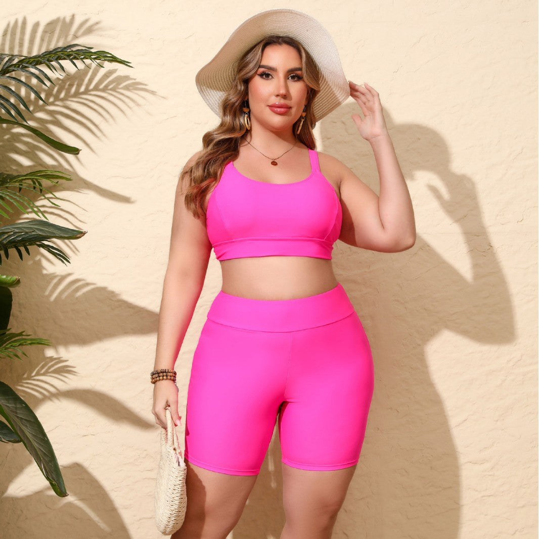 Damen Sportliches Crop-Top und Radlerhose Set Echo Archiv
