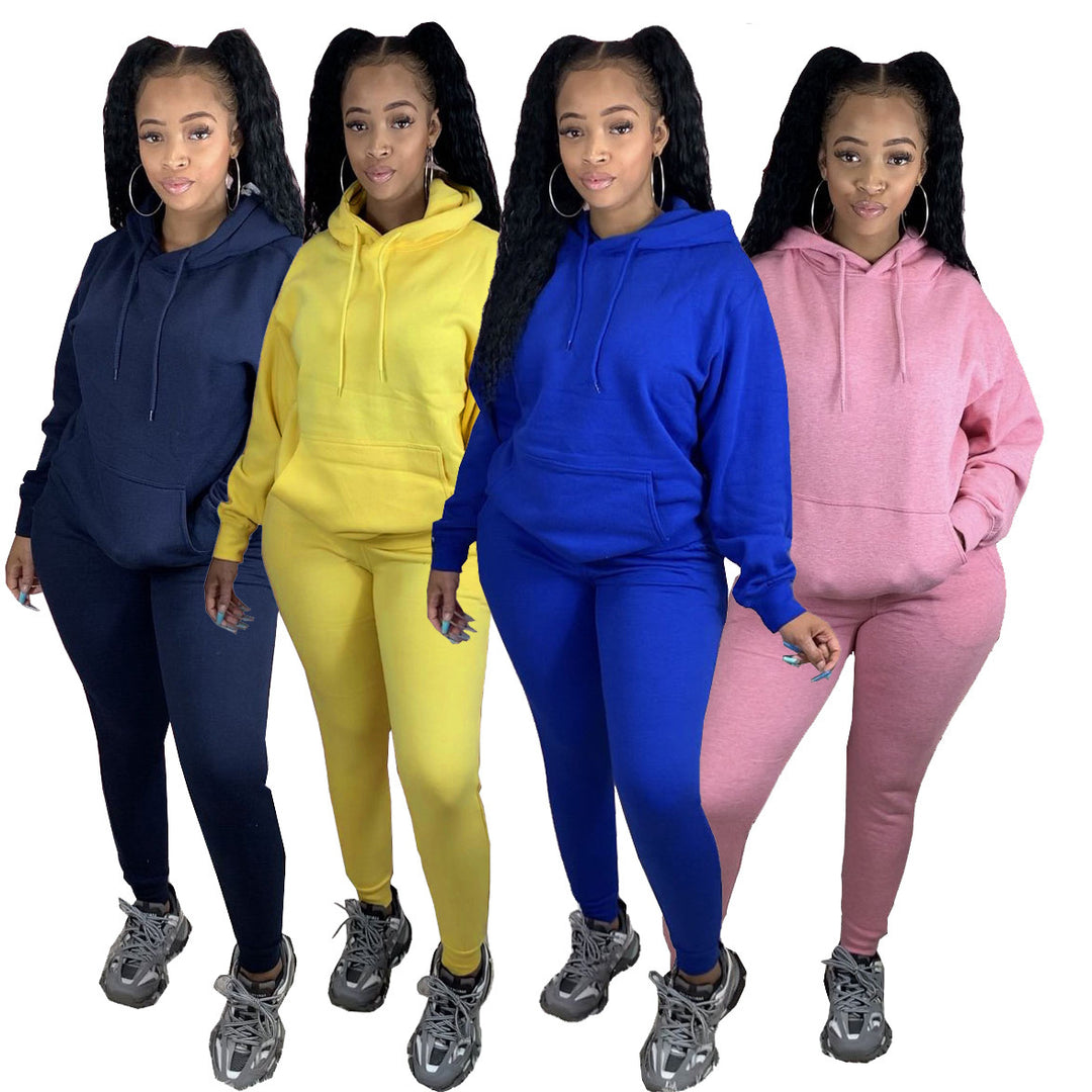 Women's nan Cozy loungewear set with oversized hoodie, kangaroo pocket and slim high waist jogging pants Mune Fashion