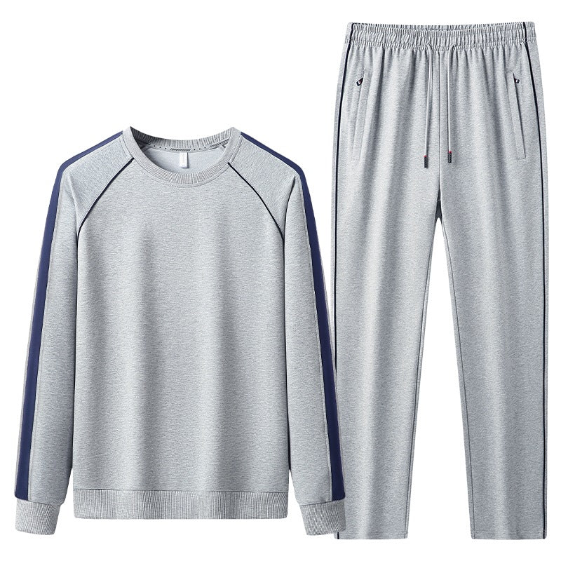 Men's leisure training suit set made of soft jersey with raglan sleeves & elastic drawstring Mune Fashion