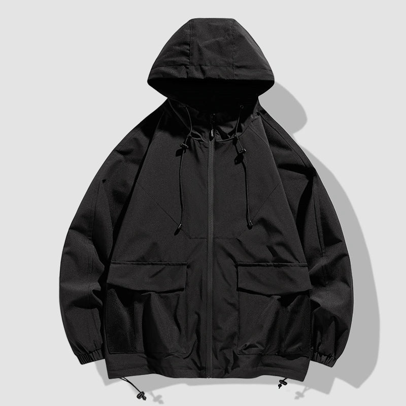 Men's Oversize Utility Softshell Jacket with Hood, Patches & Adjustable Hem Mune Fashion