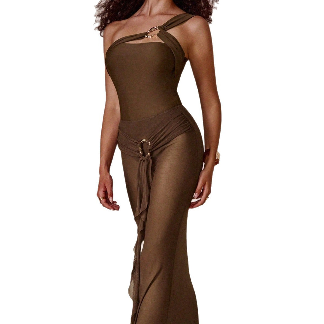 Women Elegant One-Shoulder Maxi Dress Mune Fashion