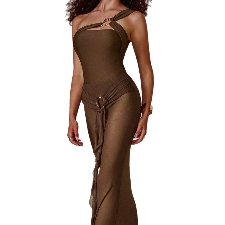 Women Elegant One-Shoulder Maxi Dress Mune Fashion