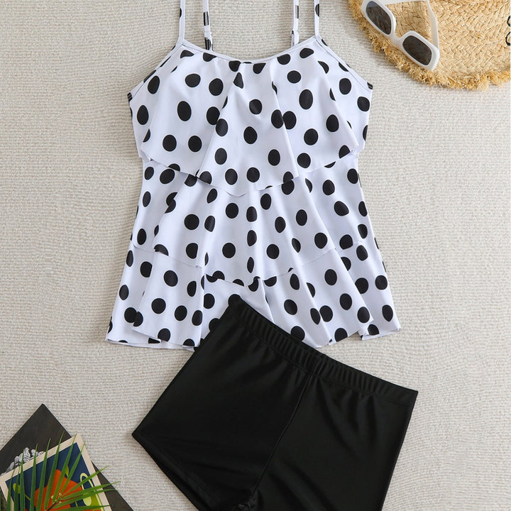 Women's Tankini Set with chic polka dot top and comfortable shorts Mune Fashion