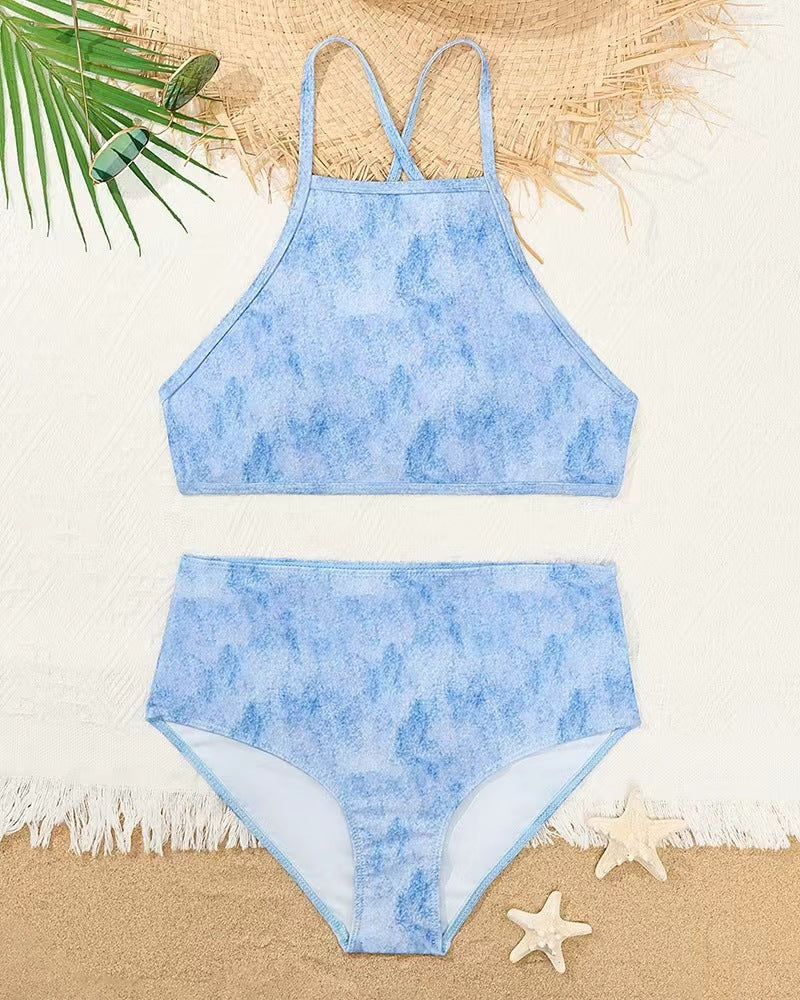 Women's High Neck Bikini with Creative Animal Print Pattern Mune Fashion