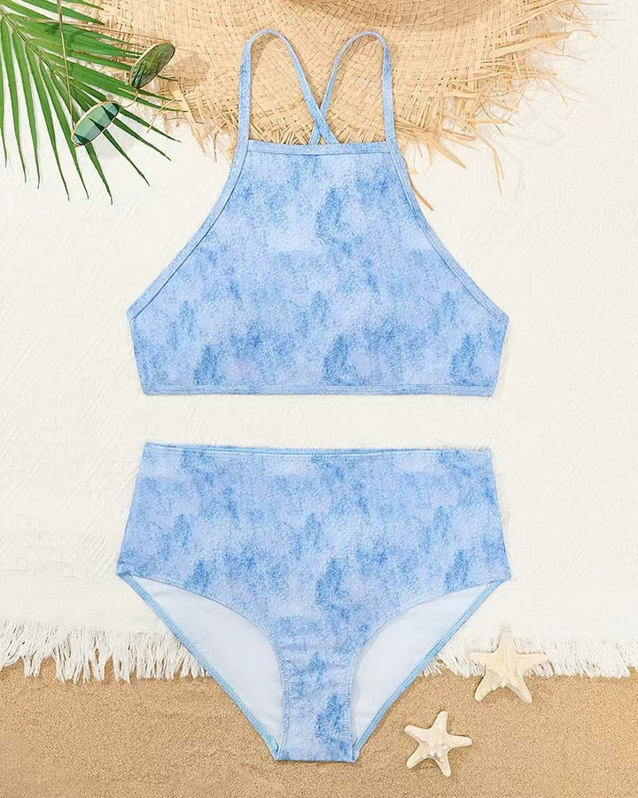 Women's High Neck Bikini with Creative Animal Print Pattern Mune Fashion