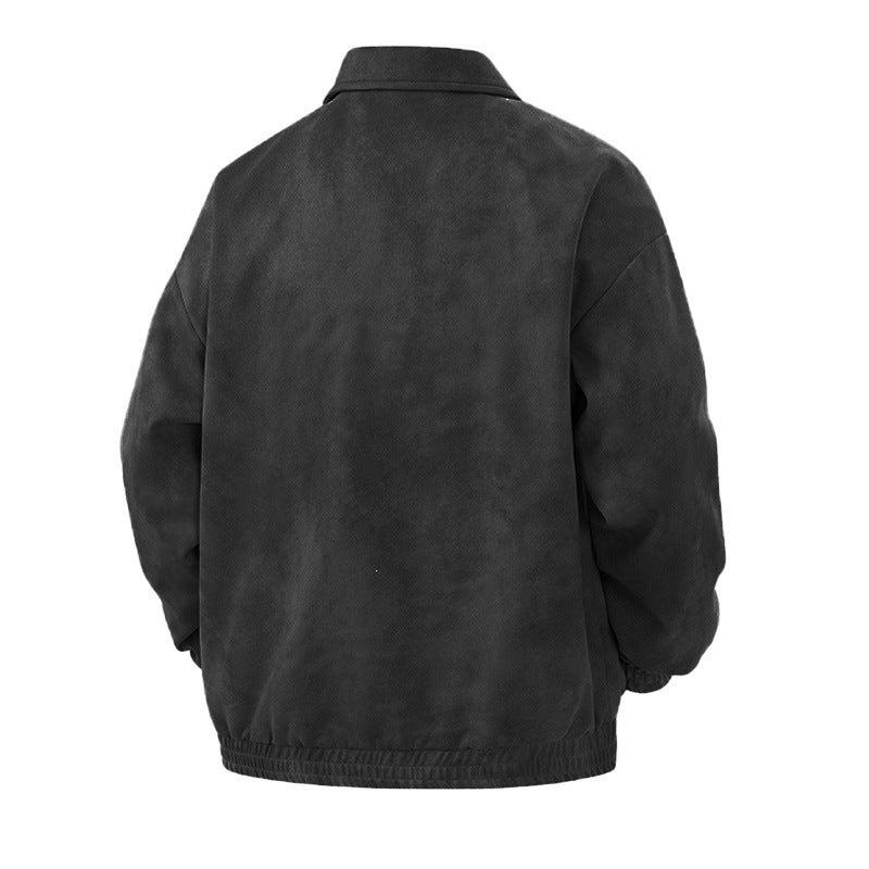 Men's Smart Overshirt-Bomber in Suede-Look with Two-Way Metal Zip Mune Fashion