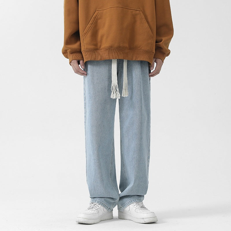 Men's Comfortable and Casual Denim Trousers with Wide Leg Mune Fashion