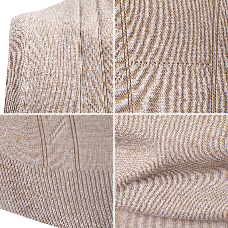 Men's sleeveless knitted vest with V-neck, fine textured knit and elastic waistband Mune Fashion