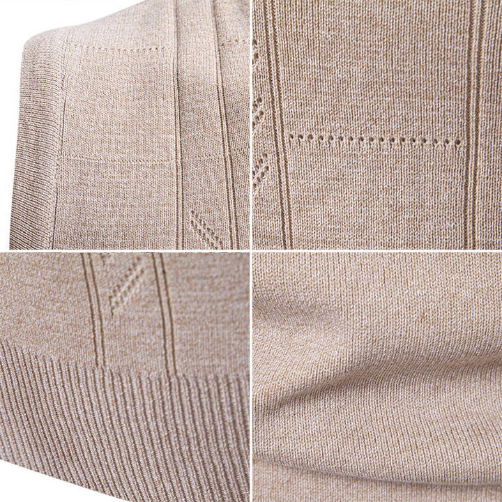Men's sleeveless knitted vest with V-neck, fine textured knit and elastic waistband Mune Fashion