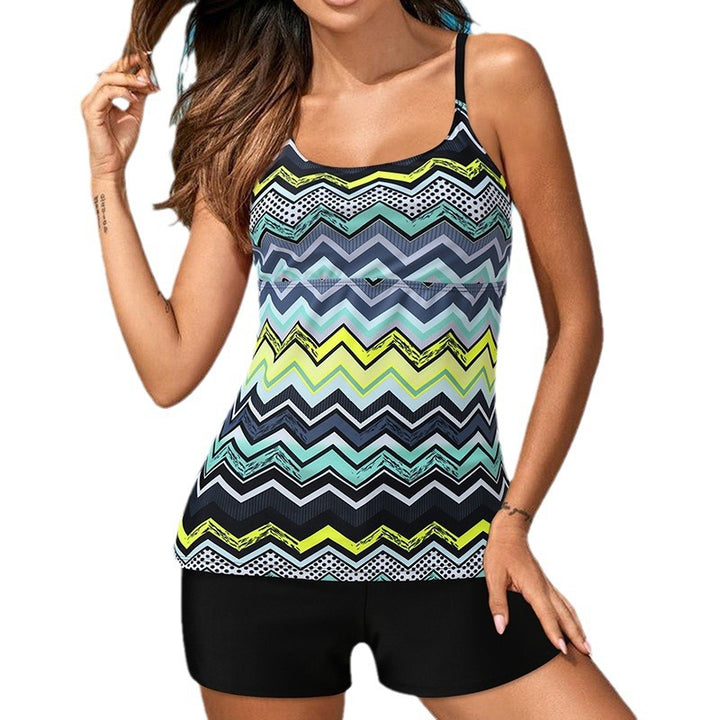 Damen Tankini-Set mit grafischem Muster und bequemen Shorts Echo Archiv