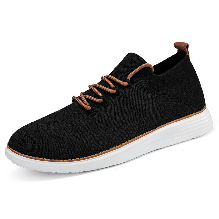 Men's elastic knit sneakers in sock design with padded comfort insole, flexible lightweight sole, and decorative lacing Mune Fashion