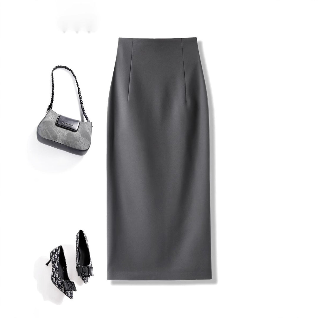 Women's Elegant Midi Skirt with Gatherings Mune Fashion
