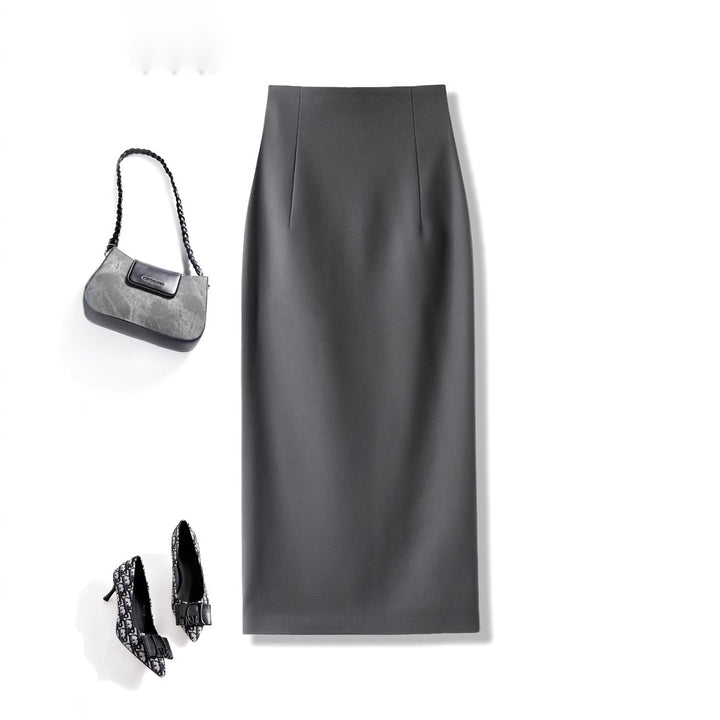 Women's Elegant Midi Skirt with Gatherings Mune Fashion