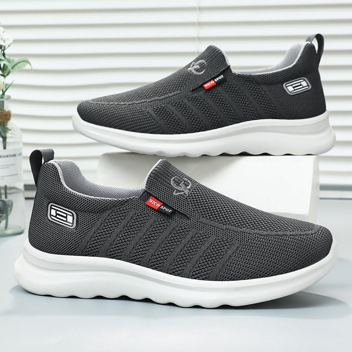 Men's breathable slip-on knit casual shoe with elastic entrance, padded comfort insole, and non-slip wave running sole Mune Fashion