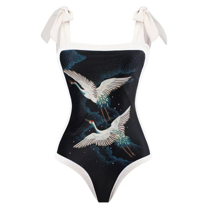 Women's one-piece swimsuit with asymmetrical cut and elegant palazzo pants Mune Fashion
