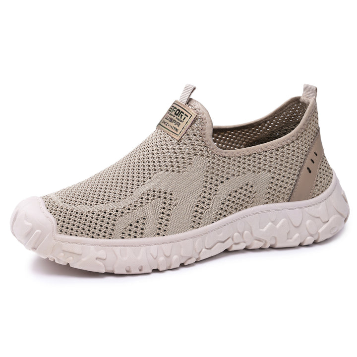 Unisex nan lightweight breathable slip-on knit walking shoe with flexible tread sole Mune Fashion