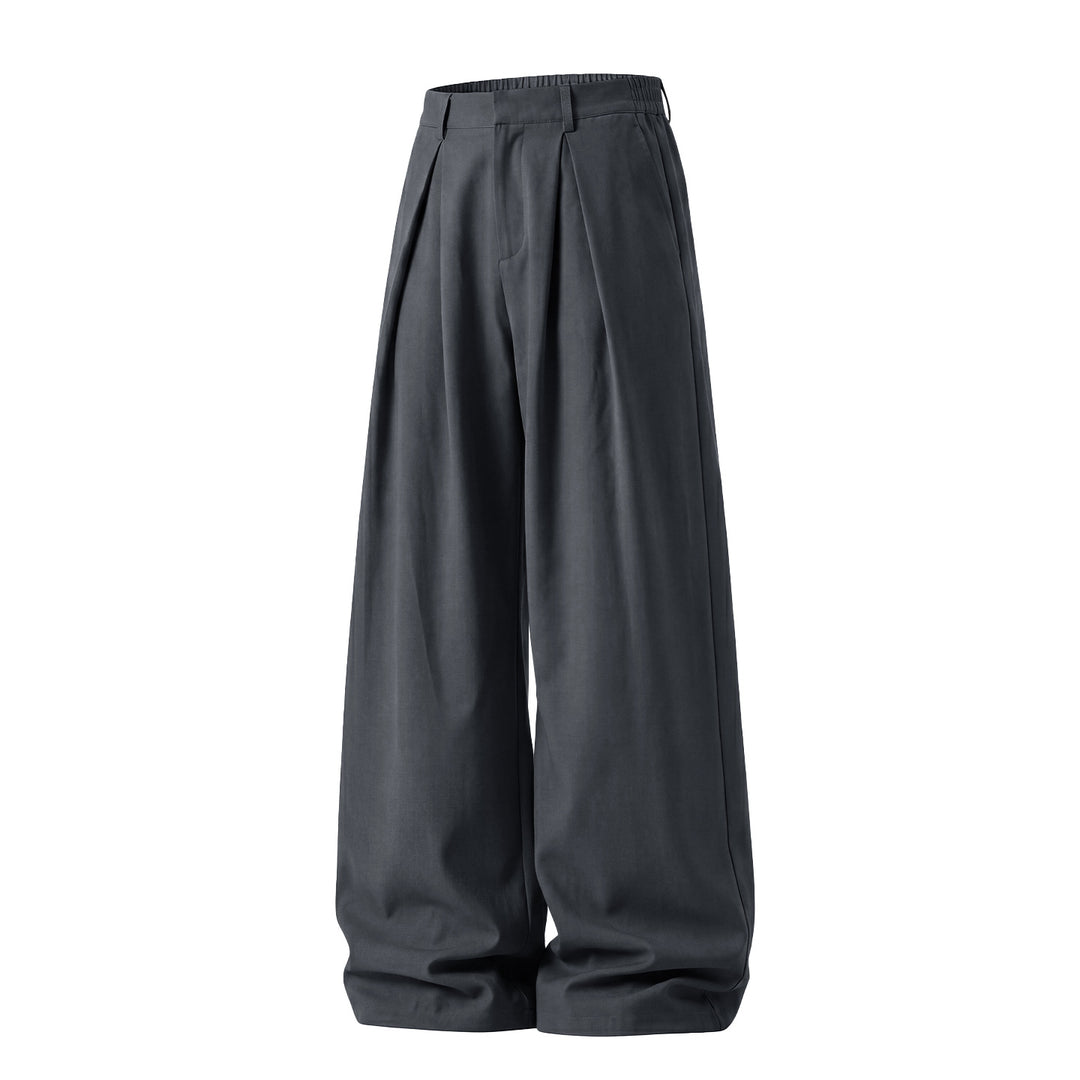 Women's Extra Wide Palazzo Pants with Pleats, High Waist and Elastic Side Waistband Mune Fashion