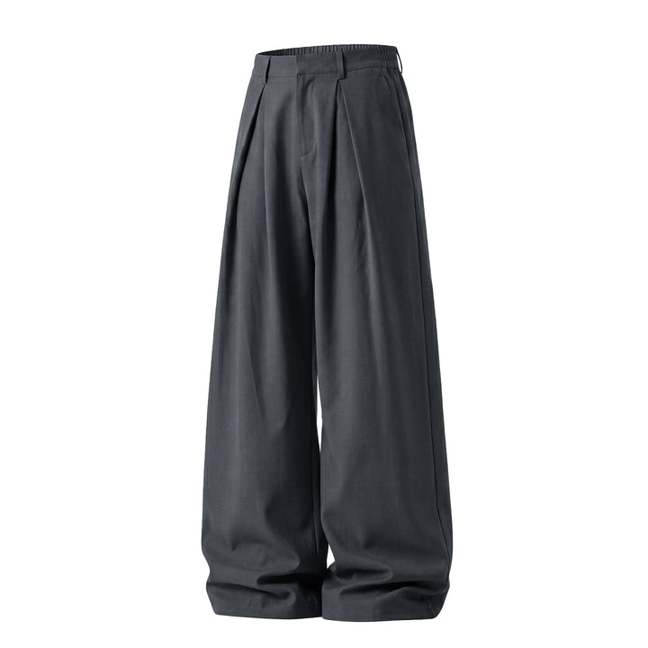 Women's Extra Wide Palazzo Pants with Pleats, High Waist and Elastic Side Waistband Mune Fashion
