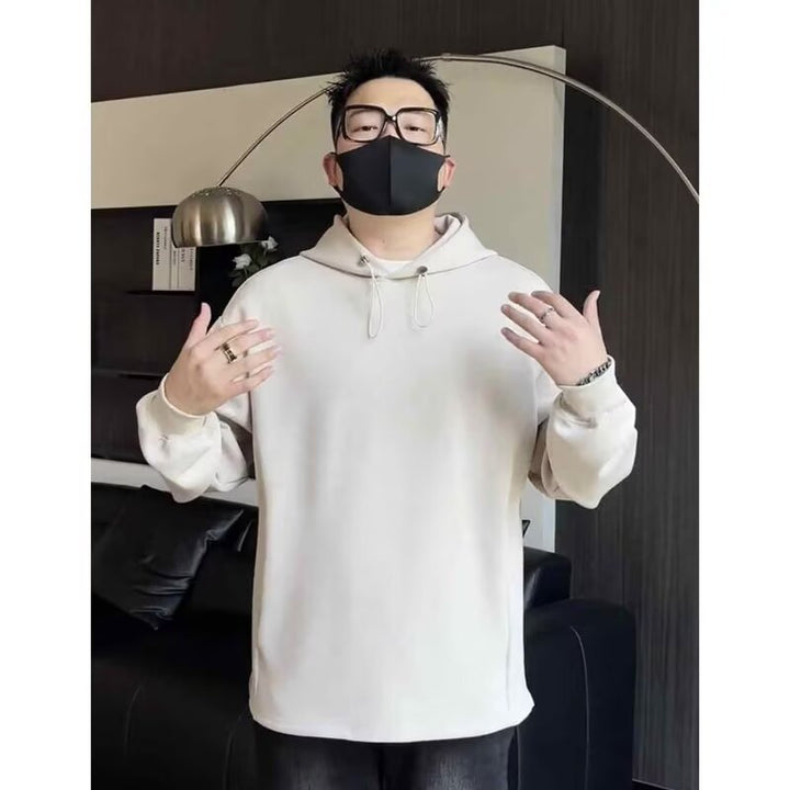 Men's Oversized Hoodie with Dropped Shoulder, Heavy Cotton Blend and Minimalist Silhouette Mune Fashion