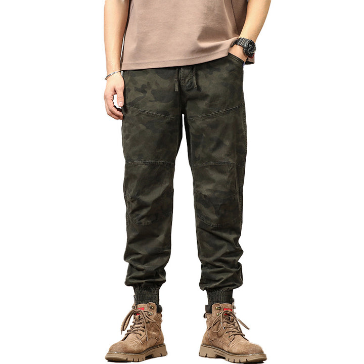 Men's Tactical Cargo Pants in Jogger Style with Knee Panels, Drawstring and Elastic Cuffs Mune Fashion