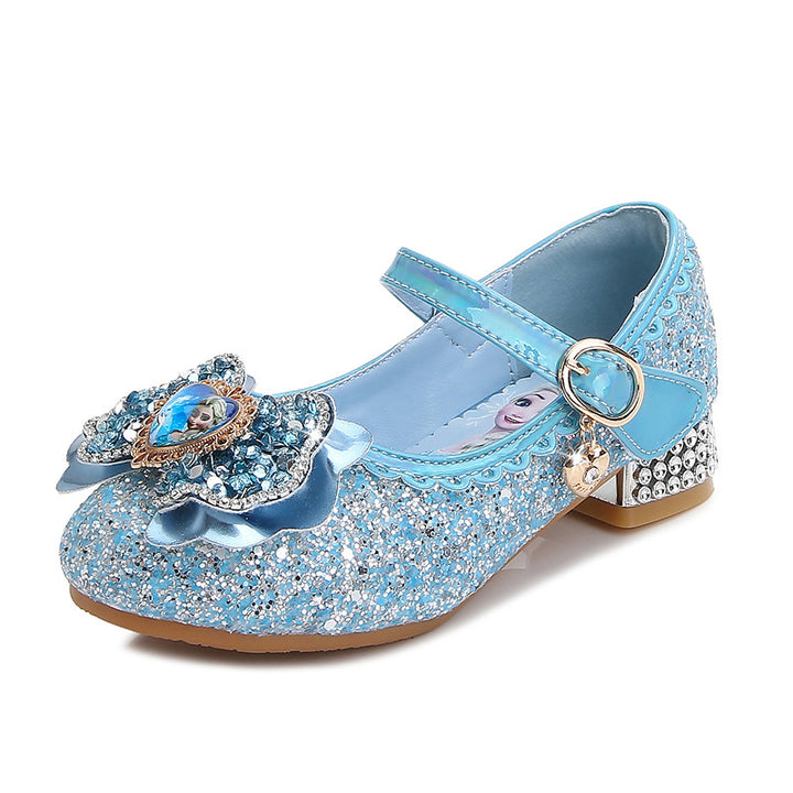 Girls Festive Glitter Ballerinas with Flower Appliqué Mune Fashion