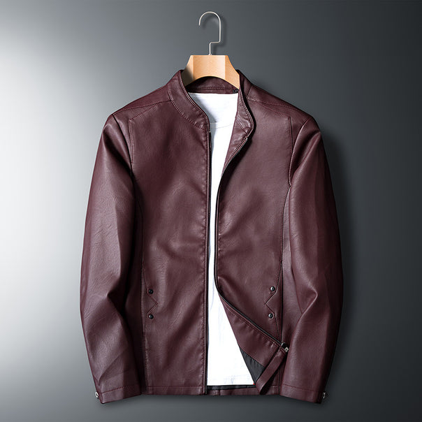 Men's Fashion Faux Leather Jacket with Quilted Details Mune Fashion