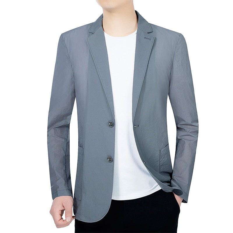 Men's lightweight unstructured city blazer made of breathable functional fabric with patch pockets Mune Fashion