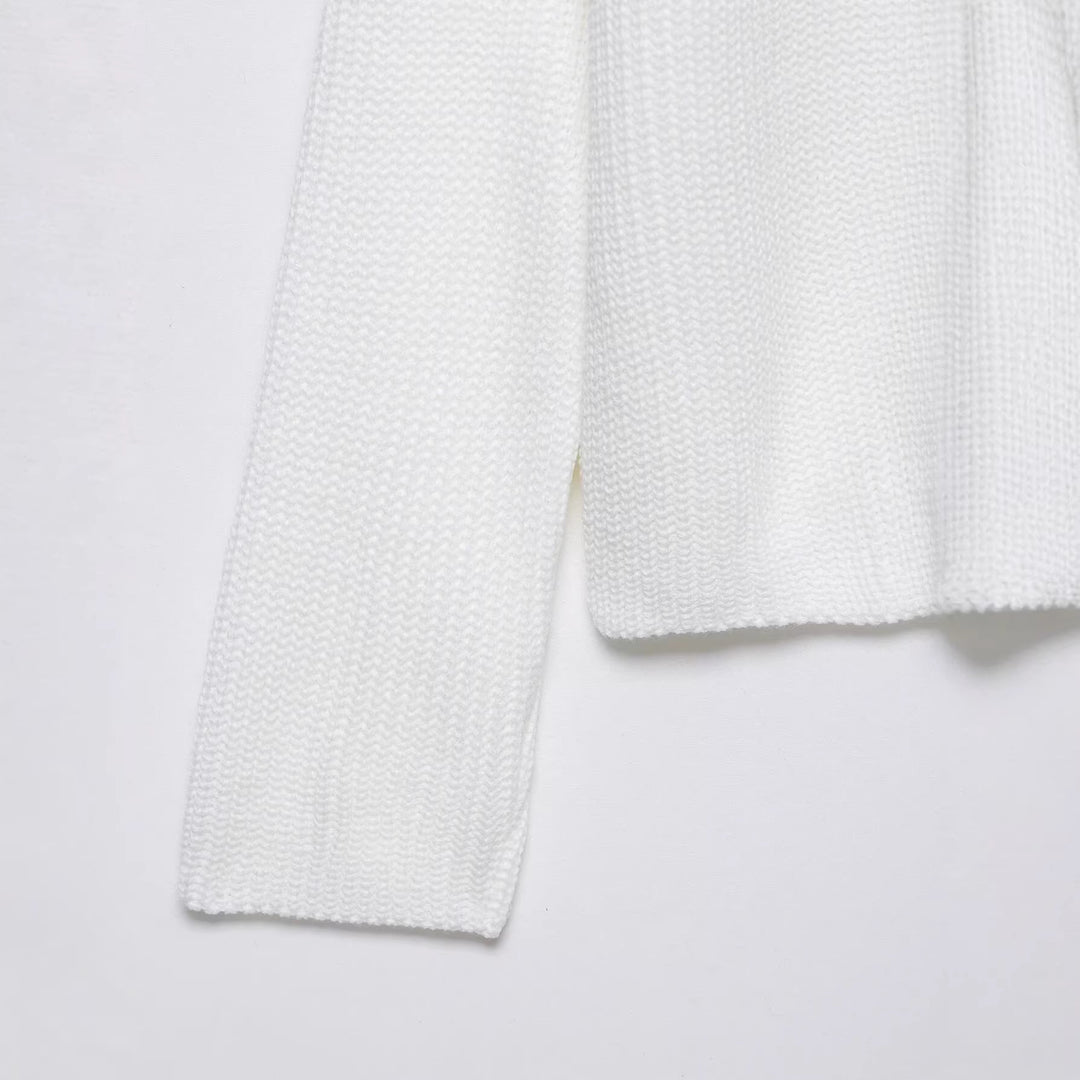 Women Chunky Knit Cropped Turtleneck Sweater in Boxy Fit Mune Fashion