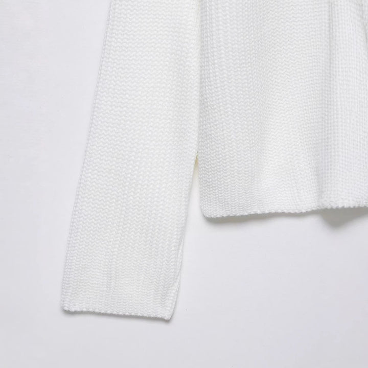 Women Chunky Knit Cropped Turtleneck Sweater in Boxy Fit Mune Fashion