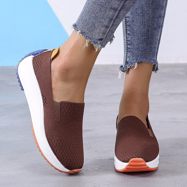 Women's Slip-On Platform Sneaker with Knitted Upper Mune Fashion