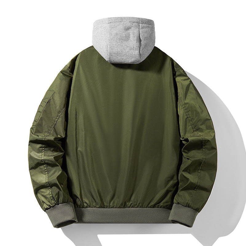 Men's Urban Bomber Jacket with integrated hood layer, contrasted thermal lining, and arm pocket Mune Fashion