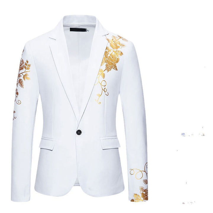Men's elegant tailored tuxedo blazer with floral embellishment Mune Fashion