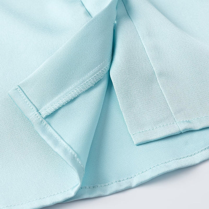 Women's Bow Blouse with Ruffled Front and Ruffled Hem Mune Fashion