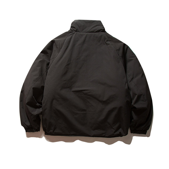 Unisex Boxy Padded Transition Jacket with High Stand-Up Collar, Elastic Cuffs and Flap Pockets Mune Fashion