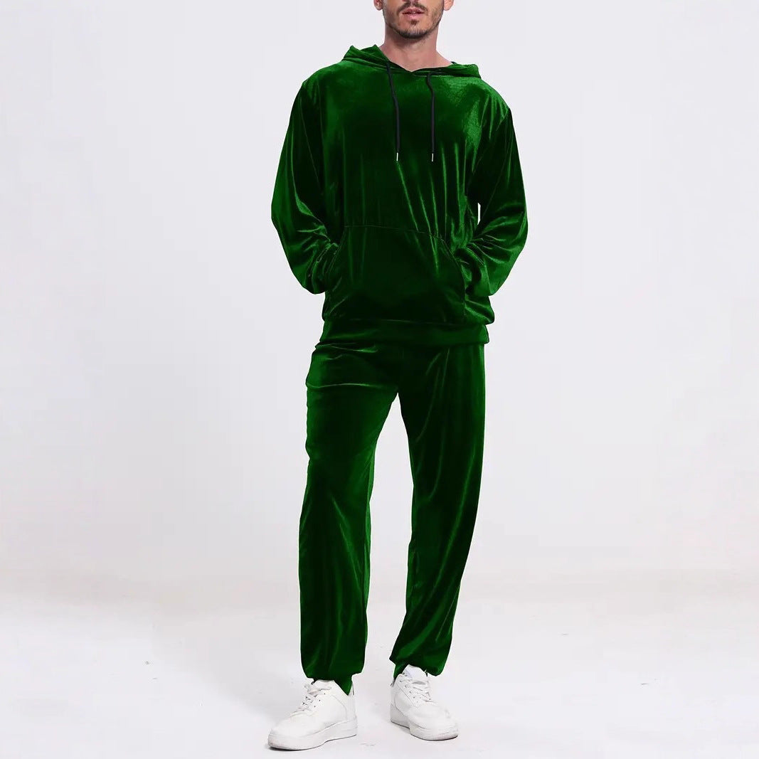 Men's velour leisure suit with hoodie and casual joggers Mune Fashion