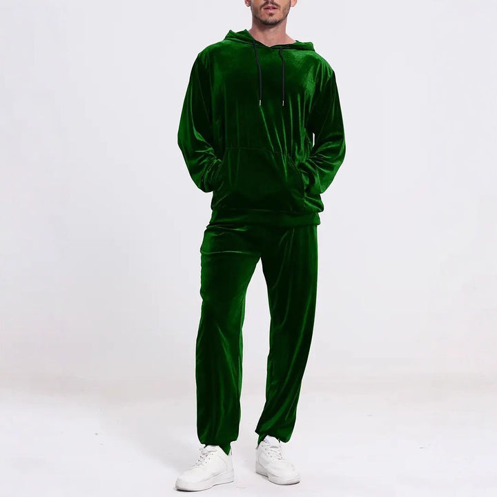 Men's velour leisure suit with hoodie and casual joggers Mune Fashion