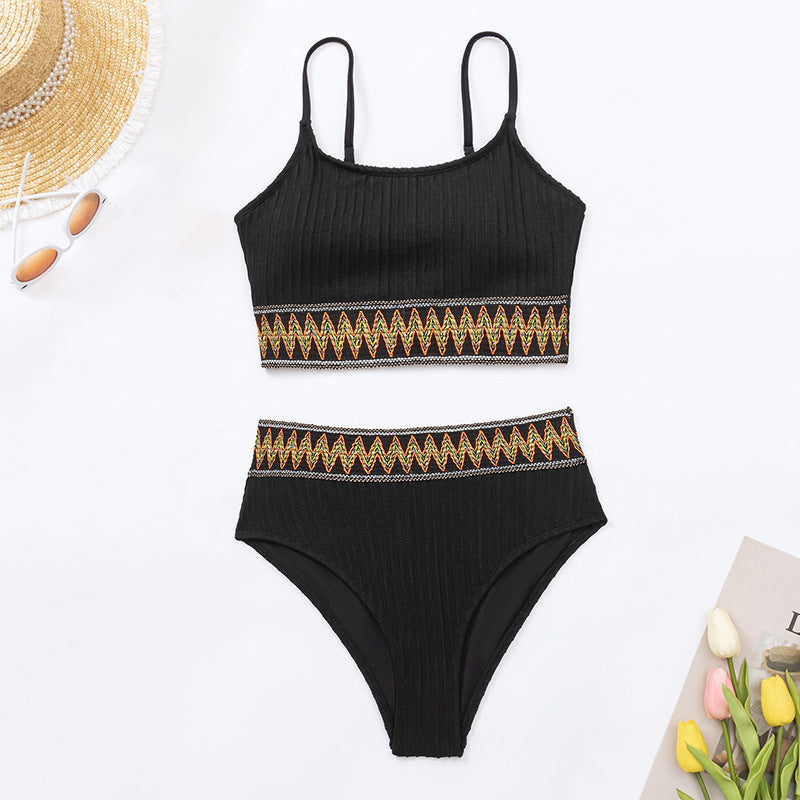 Women's High-Waisted Bikini Set with Sporty Design Mune Fashion