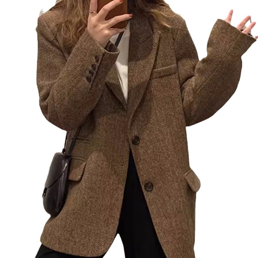 Ladies Stylish Tweed Blazer Mune Fashion