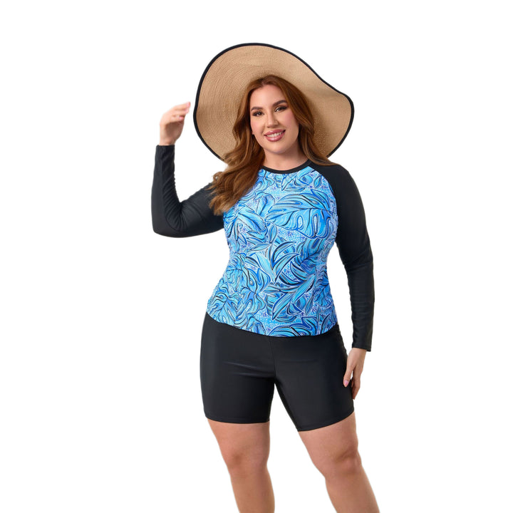 Women’s Sporty Long Sleeve Rashguard with Shorts Mune Fashion
