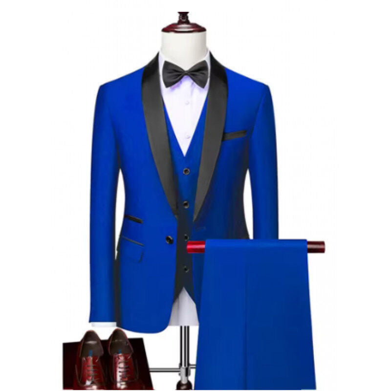 Men's tailor-made tuxedo with shawl collar, vest, and elegant evening trousers Mune Fashion