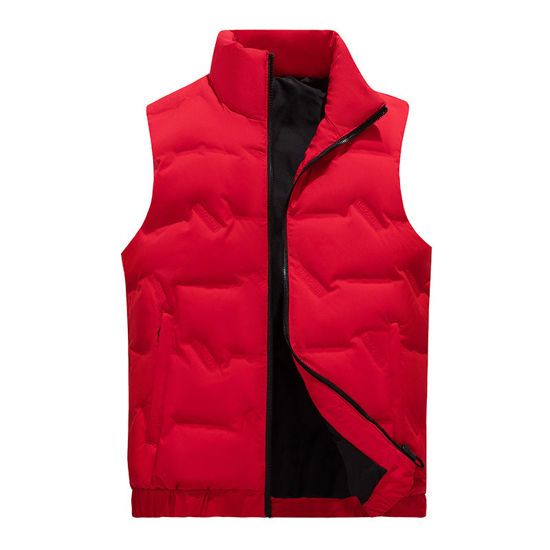 Men's nano windproof padded vest with high stand-up collar and side zip pockets Mune Fashion