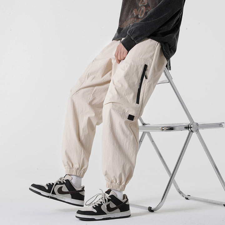 Men's Baggy-Tech-Cargo-Pants with Ripstop Nylon, Knee Inserts & Elastic Cuffs Mune Fashion