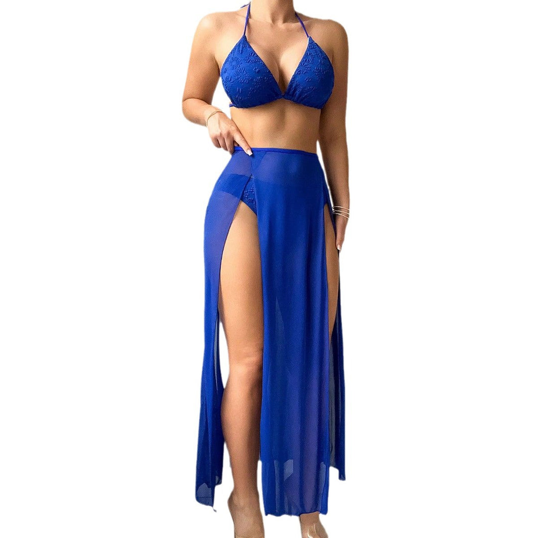 Ladies sexy bikini set with transparent maxi skirt Mune Fashion