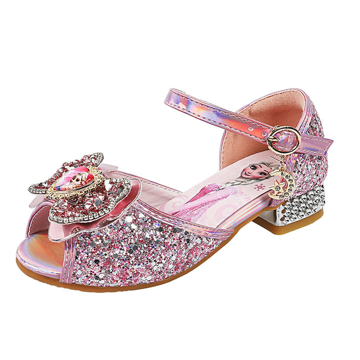 Girls Sparkling Princess Ballerinas with Decorative Floral Motif Mune Fashion