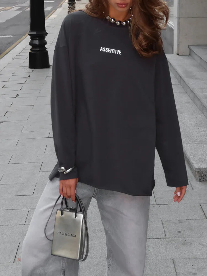 Women's oversized cotton sweatshirt with statement print Mune Fashion