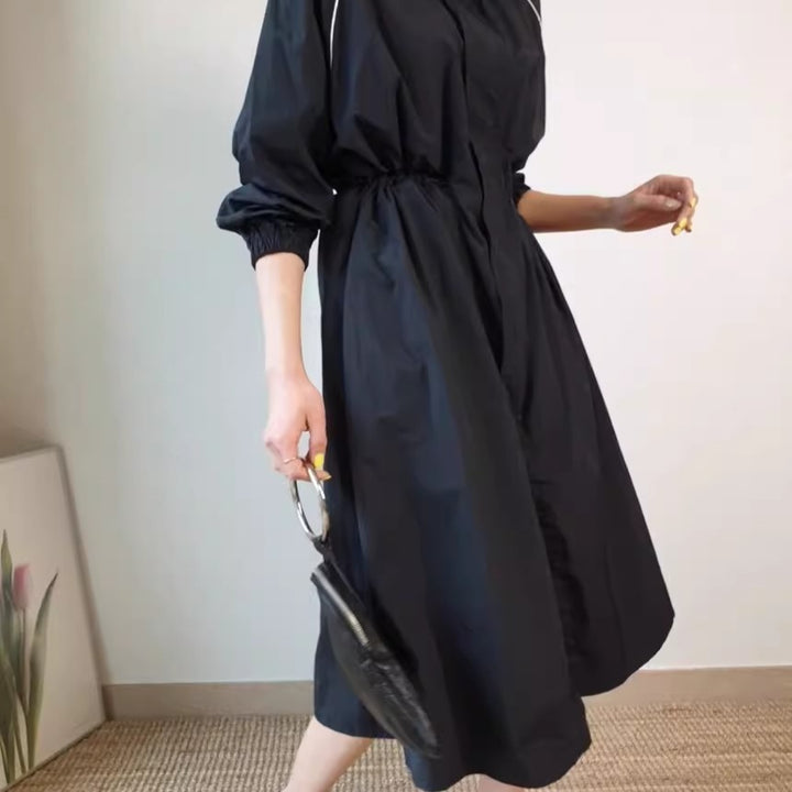 Women Lightweight Windbreaker Coat with Shaping Drawstring and Raglan Sleeves Mune Fashion