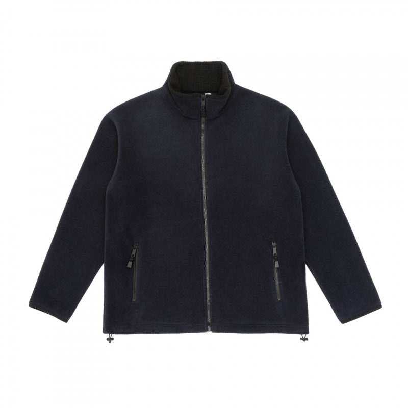 Men's fleece jacket with stand-up collar, wind-resistant microfleece and drawstring hem Mune Fashion