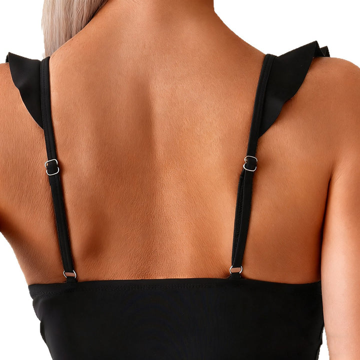 Women's Flowing Swim Top with Ruffles and Matching Skirt Mune Fashion