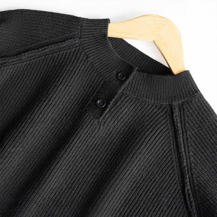 Men's chunky knit sweater with button details Mune Fashion