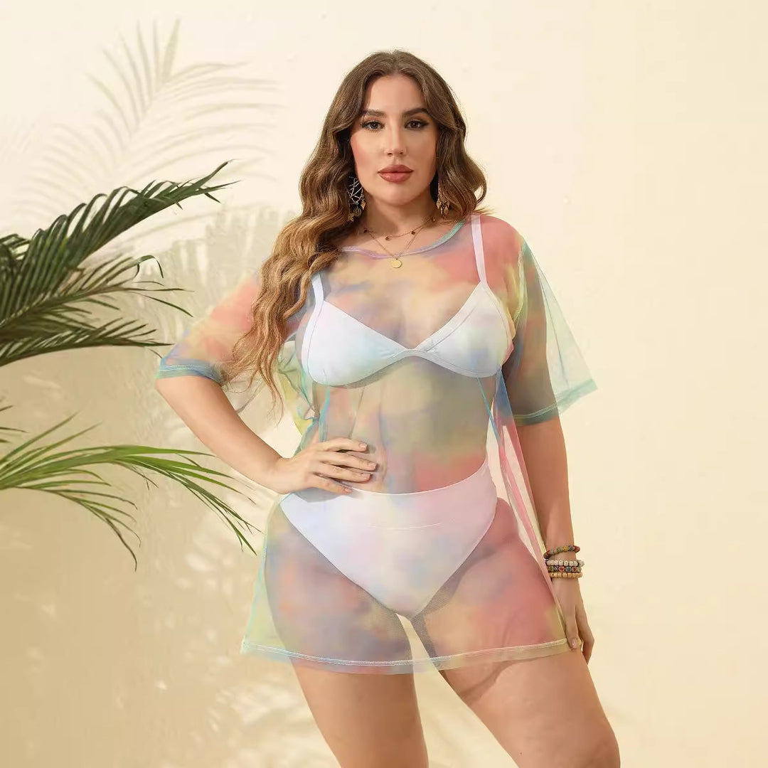 Women's transparent beach cover-up made of lightweight mesh material Mune Fashion